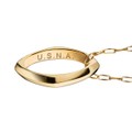 Naval Academy Monica Rich Kosann Poesy Ring Necklace in Gold - Image 2