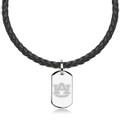 Auburn University Leather Necklace with Sterling Dog Tag - Image 1