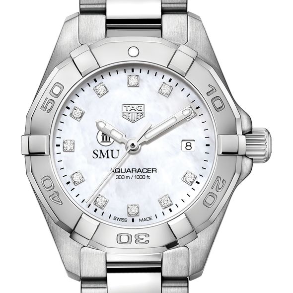 Southern Methodist University W's TAG Heuer Steel Aquaracer w MOP Dia Dial