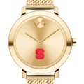 NC State Women's Movado Bold Gold with Mesh Bracelet - Image 1