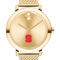 NC State Women's Movado Bold Gold with Mesh Bracelet