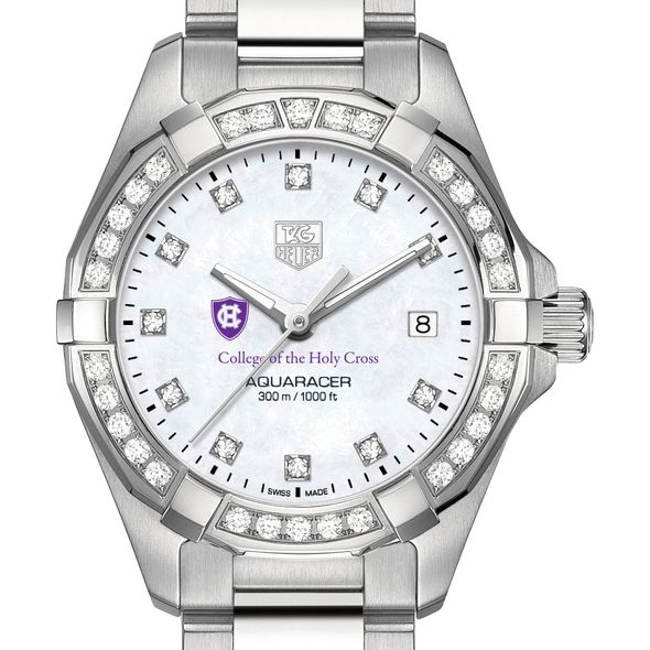Holy Cross W's TAG Heuer Steel Aquaracer with MOP Dia Dial & Bezel