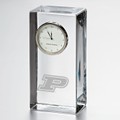 Purdue Tall Glass Desk Clock by Simon Pearce - Image 1
