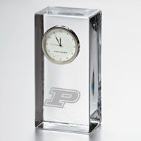 Purdue Tall Glass Desk Clock by Simon Pearce