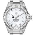 click to view Michigan Ross Women's TAG Heuer Steel Aquaracer with MOP Diamond Dial & Bezel - Image 1