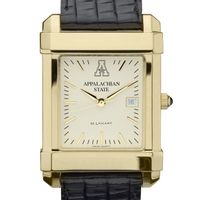 Appalachian State Men's Gold Quad with Leather Strap