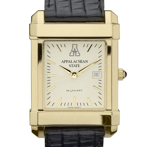 Appalachian State Men's Gold Quad with Leather Strap - Image 1