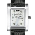 Virginia Tech Women's Mother of Pearl Quad Watch with Diamonds & Leather Strap - Image 1
