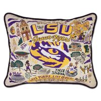LSU Embroidered Pillow
