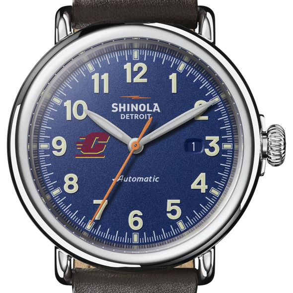 Central Michigan Shinola Watch, The Runwell Automatic 45mm Royal Blue Dial - Image 1