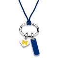 University of Michigan Silk Necklace with Enamel Charm & Sterling Silver Tag - Image 2