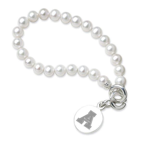 Appalachian State Pearl Bracelet with Sterling Silver Charm - Image 1