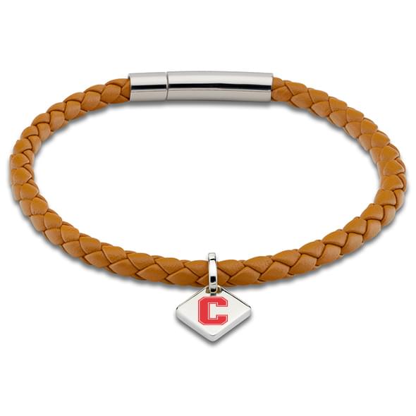 Cornell Leather Bracelet with Sterling Silver Tag - Saddle