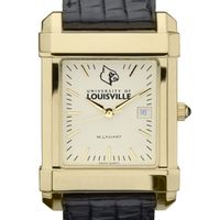 Louisville Men's Gold Quad with Leather Strap