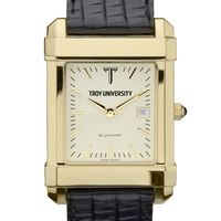Troy Men's Gold Quad with Leather Strap
