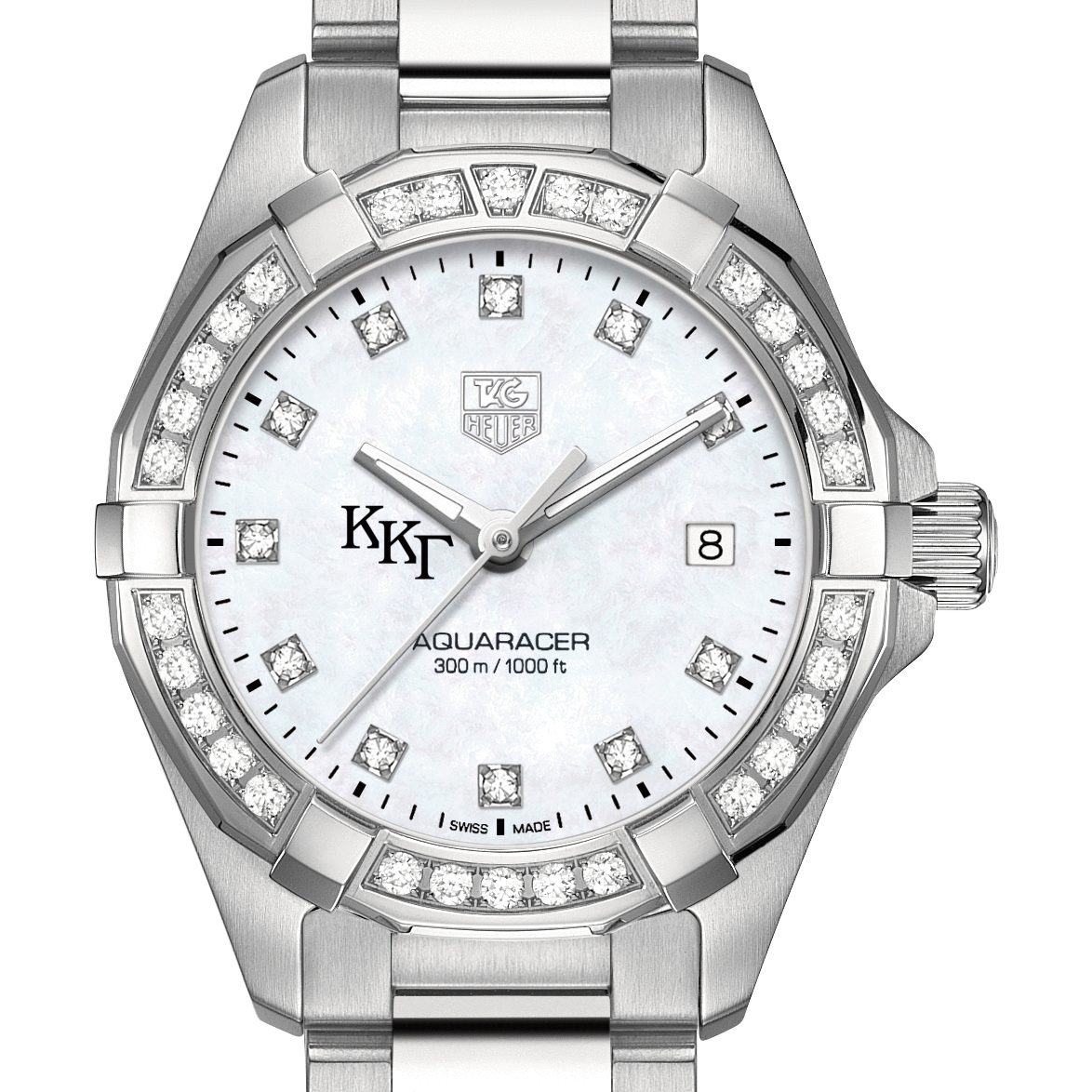 KKG W's TAG Heuer Steel Aquaracer with MOP Dia Dial & Bezel