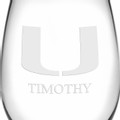 University of Miami Stemless Wine Glasses Made in the USA - Set of 2 - Image 3