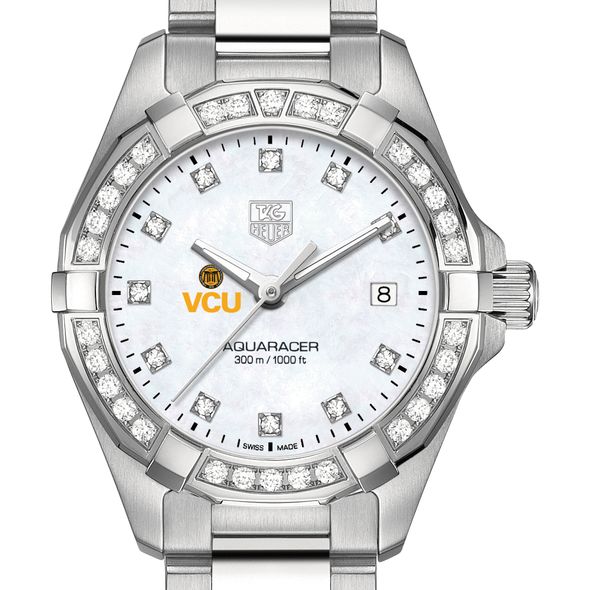 Virginia Commonwealth University W's TAG Heuer Steel Aquaracer with MOP Dia Dial & Bezel