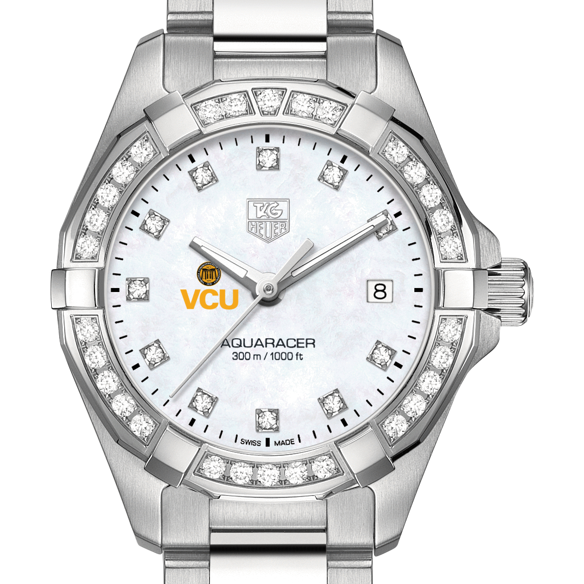 VCU W's TAG Heuer Steel Aquaracer with MOP Dia Dial & Bezel