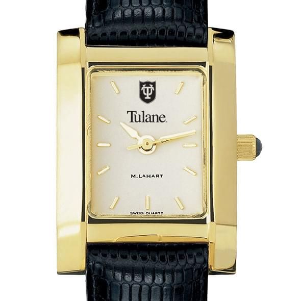 Tulane Women's Gold Quad with Leather Strap