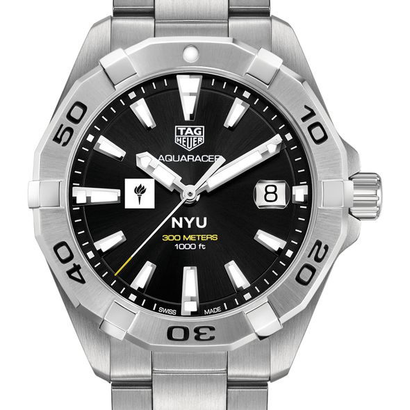 New York University Men's TAG Heuer Steel Aquaracer with Black Dial