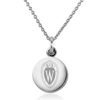 University of Wisconsin Necklace with Charm in Sterling Silver