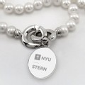 NYU Stern Pearl Necklace with Sterling Silver Charm - Image 2