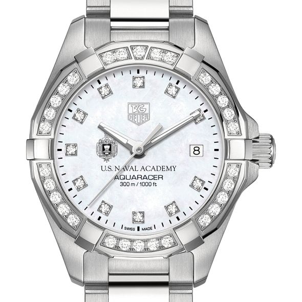 US Naval Academy W's TAG Heuer Steel Aquaracer with MOP Dia Dial & Bezel
