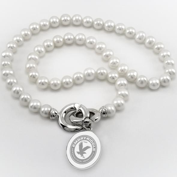 Embry-Riddle Pearl Necklace with Sterling Silver Charm
