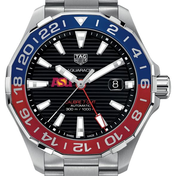 ASU Men's TAG Heuer Automatic GMT Aquaracer with Black Dial and Blue & Red Bezel - Image 1