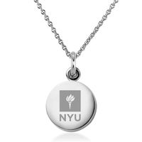 New York University Necklace with Charm in Sterling Silver