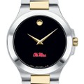 Ole Miss Men's Movado Collection Two-Tone Watch with Black Dial - Image 1
