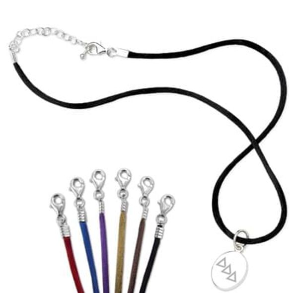 Delta Delta Delta Satin Necklace with Sterling Silver Charm