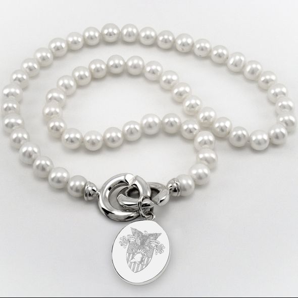 West Point Pearl Necklace with USMA Sterling Silver Charm - Image 1