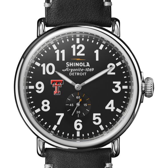 Texas Tech Shinola Watch, The Runwell 47mm Black Dial - Image 1