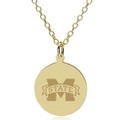 MS State 18K Gold Pendant & Chain - Image 1