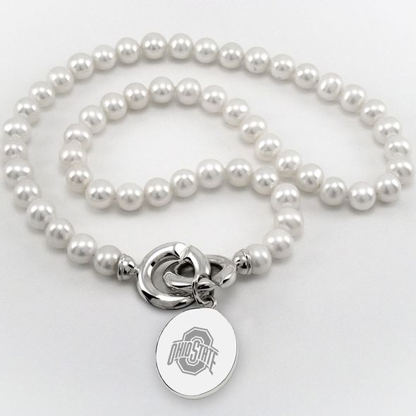 Ohio State Pearl Necklace with Sterling Silver Charm - Image 1