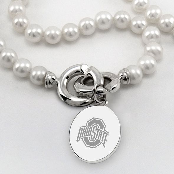 Ohio State Pearl Necklace with Sterling Silver Charm - Image 1