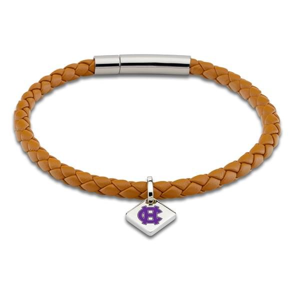 Holy Cross Leather Bracelet with Sterling Silver Tag - Saddle