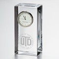 UT Dallas Tall Glass Desk Clock by Simon Pearce - Image 1
