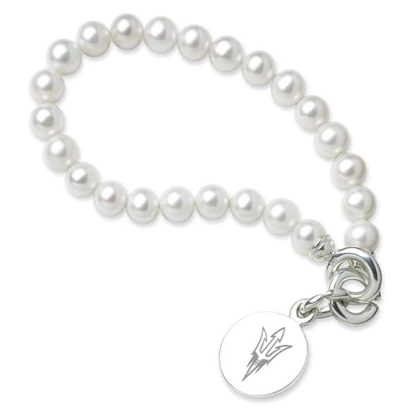 Arizona State Pearl Bracelet with Sterling Silver Charm - Image 1
