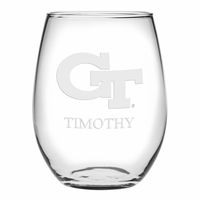 Georgia Tech Stemless Wine Glasses Made in the USA - Set of 2