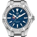 click to view LSU Women's TAG Heuer 35mm Steel Aquaracer with Blue Dial - Image 1