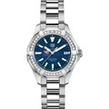 click to view LSU Women's TAG Heuer 35mm Steel Aquaracer with Blue Dial - Image 2
