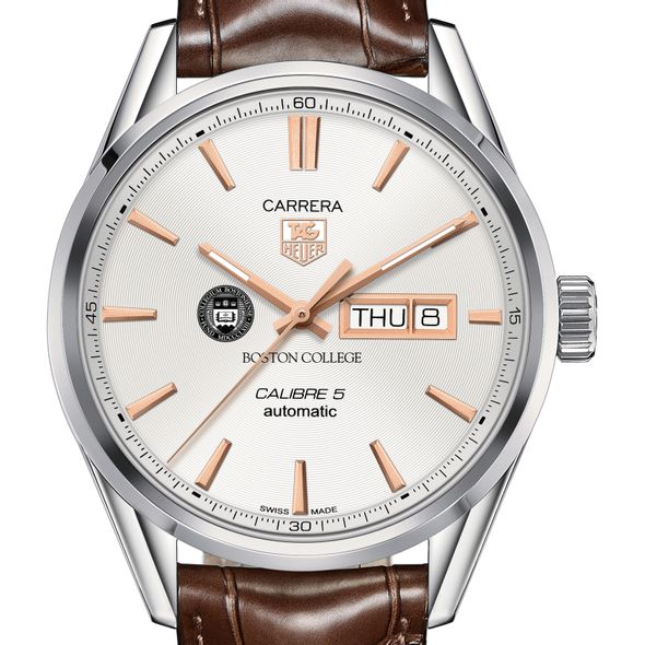 Boston College Men's TAG Heuer Day/Date Carrera with Silver Dial & Strap