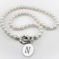 Northwestern Pearl Necklace with Sterling Silver Charm - Image 1