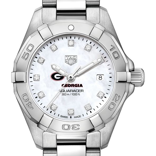 University of Georgia W's TAG Heuer Steel Aquaracer w MOP Dia Dial
