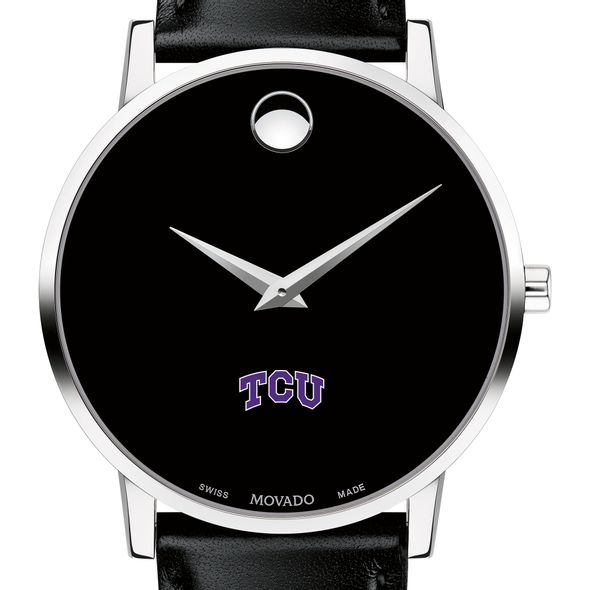 TCU Men's Movado Museum with Leather Strap - Image 1