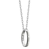 Yale University Monica Rich Kosann "Carpe Diem" Poesy Ring Necklace in Silver