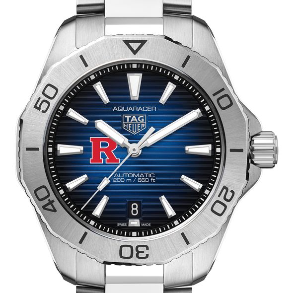 Rutgers Men's TAG Heuer Steel Automatic Aquaracer with Blue Sunray Dial